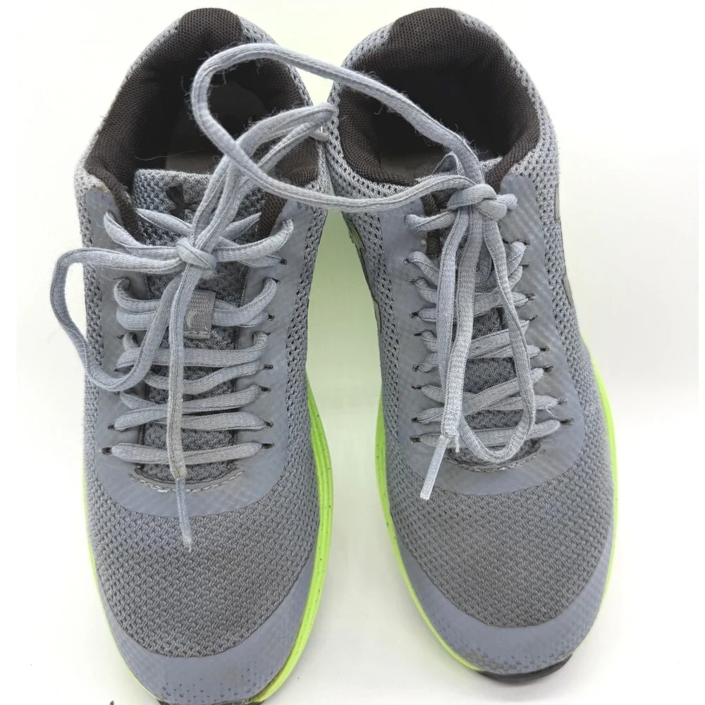 Under Armour Sneakers Kids 6.5Y Gray Lime Green Mesh Athletic Running Shoes